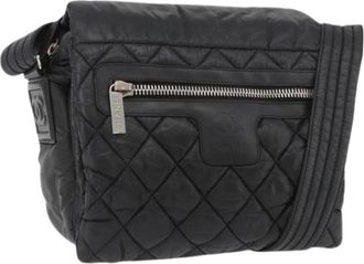 Chanel Pre-owned Cross Body Bags, female, Black, Size: ONE SIZE Pre-owned Vintage Nylon Shoulder Bag