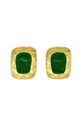 Petit Moments Giovana Stud Earrings in Gold/Green at Nordstrom, Size Medium