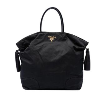 Prada Pre-owned Tote Bags, female, Black, Size: ONE SIZE Pre-owned Nylon Tote Bag