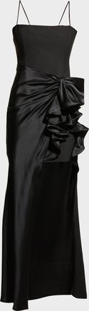 Cinq &agrave; Sept Drina Sleeveless Satin Wrap Gown