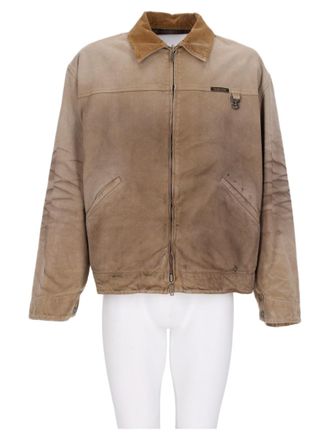 Golden Goose White Boxy Corduroy Collar Casual Jacket