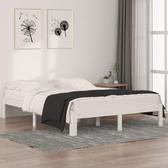 vidaXL Estructura De Cama Doble Sin Colch&oacute;n Madera Blanco 150x200 Cm Vidaxl