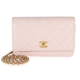 Chanel Quilted Lambskin CC Pearl Crush Wallet On Chain