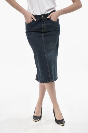 Alexander McQueen Longuette in Denim con Pince Porteriore Alexander McQueen