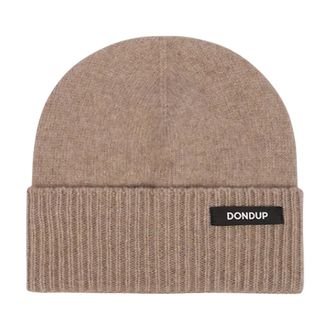 Dondup Geribbelde Kasjmier Muts - Heren - Accessoires - Beige - Maat: ONE Size Kasjmier