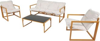 Concept Usine Conjunto de muebles de jard&iacute;n contempor&aacute;neos marrones de 5 plazas y co