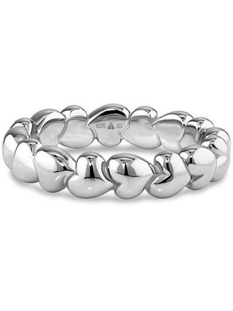 Devata Sweet Heart Eternity Band Ring in Rhodium Plated Sterling Silver at Nordstrom, Size 7