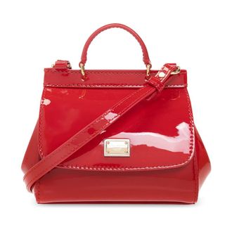 Dolce & Gabbana Tassen, Dames, Rood, ONE Size, Leer, Schoudertas met Logo