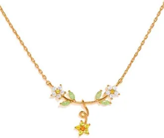 Girls Crew Golden Daisy Cubic Zirconia Pendant Necklace at Nordstrom