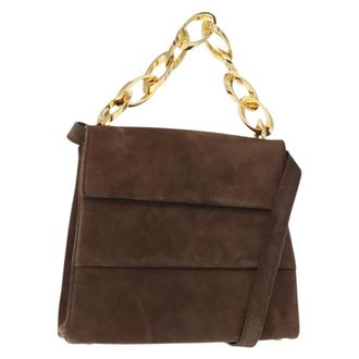 Ferragamo Vintage Handbag Suede Suede Handbag (Pre-Owned)
