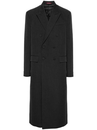 Gucci Ancora embroidered wool coat - men - Cotton/Viscose/Wool/Polyester - 52 - Grey