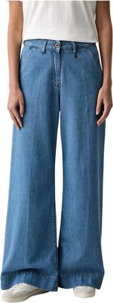 Aeronautica Wide Jeans - Dames - Jeans - Blauw - Maat: W29 Katoen