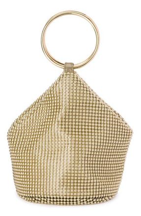 Olga Berg Bianca Mesh Bucket Bag in Gold at Nordstrom