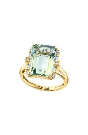 Effy 14K Yellow Gold Green Quartz & Diamond Ring at Nordstrom Rack, Size 7