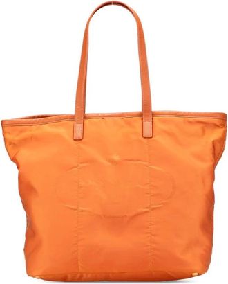Prada Pre-owned Tote Bags, female, Orange, Size: ONE SIZE Pre-owned Versatile Nylon Tote Bag for Everyday Use