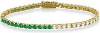 Allurez Lab Grown Diamond & Emerald Eternity Tennis Bracelet 14K Yellow Gold (6.52ct)