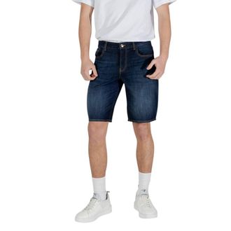 A|X Armani Exchange Blue Cotton Bermuda Mens Shorts