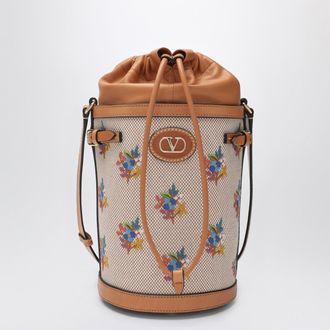 Valentino Garavani Canvas-Beuteltasche mit Blumenstickerei