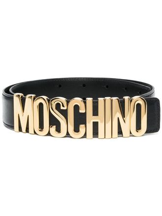 Moschino Riem met logoplakkaat - Zwart
