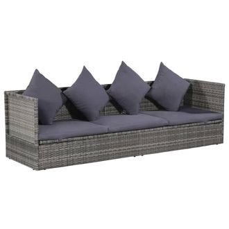vidaXL Vidaxl - Lettino Da Giardino Grigio 200x60 Cm In Polyrattan
