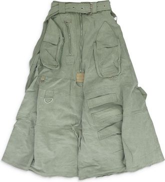 Who Decides War by Ev Bravado GREEN MULTI POCKET SKIRT