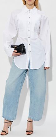 Blumarine Shirt With Waist Ties, Womens, White