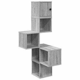 vidaXL Estante De Esquina De Pared Sonoma Gris 48 X 48 X 120 Cm Vidaxl