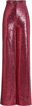 Philipp Plein Lange Broek Pailletten - Dames - Wijde Broeken - Roze - L - Pailletten - Broeken