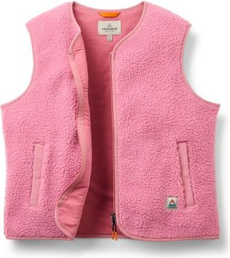 Passenger Tawny Collarless Deep-Pile Sherpa Gilet Fleecegilet f&uuml;r Damen | rosa