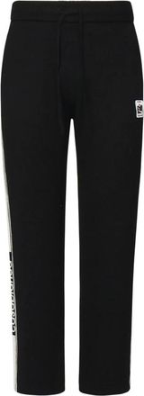 Casablanca Broeken, Heren, Zwart, XL, Wol, Zwarte wollen broek met trekkoord in de taille