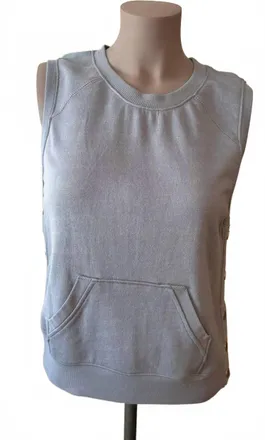 David Lerner Womens Snap Pullover Top In Heather Grey