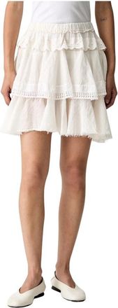 Vicolo Tab 2199 Rok met wijd uitlopende zoom - Dames - Korte rokken - Beige - M - Katoen - Rokken