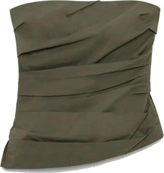 SIMKHAI Emerson Bustier Top - Dames - Tops zonder mouwen - Groen - XS - Katoen - Tops