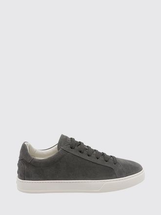 Tod's Low-Top Suede Calfskin Sneakers with Heel Gommini