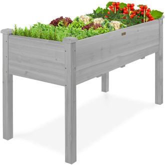 Best Choice Products Best Choice Product 48x24x30in Raised Garden Bed, Elevated Wooden Planter for Yard w/ Foot Caps, Bed Liner