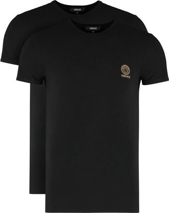 Versace Medusa Undershirt 2-Pack - Heren - T-shirts - Zwart - M - Katoen - Tops