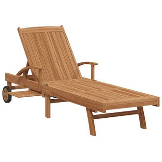 vidaXL Tumbona Madera De Teca Maciza Marr&oacute;n Vidaxl