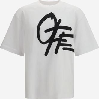 Off-white T-Shirt aus cremefarbener Baumwolle mit Logo