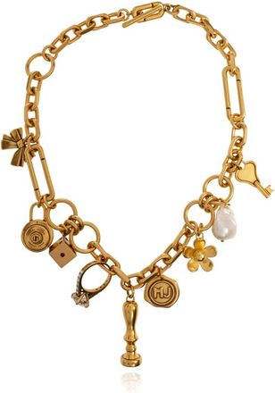 Marc Jacobs Charm Ketting - Dames - Kettingen - Geel - ONE Size - Leer - Accessoires