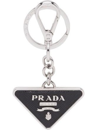 Prada Saffiano Leather And Metal Keychain Accessories