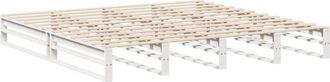 vidaXL Vidaxl - Bed Frame without Mattress White 200x200 cm Solid Wood Pine