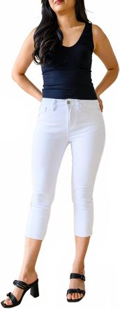 Judy Blue Womens Mid Rise Certifiably Cool Pants In White Capris