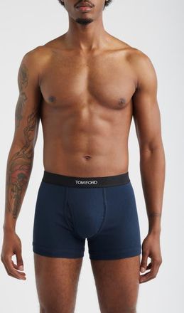 Tom Ford 2-Pack Cotton Jersey Boxer Briefs in White/ocean Blue at Nordstrom, Size Xx-Large