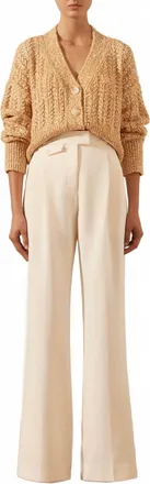 Shona Joy Siqueira Cotton Cardigan In Taffy / Cream