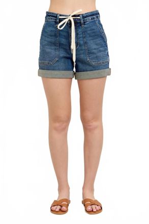 Judy Blue High Waist Jogger Denim Short In Blue