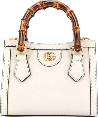 Gucci Diana NM Bamboo Handle Tote Leather Mini crossbody bag - Beige