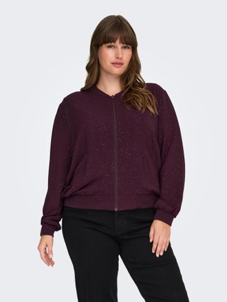 Only Carmakoma Blouson ONLY CARMAKOMA CARJOSEE METTA LIFE LS BOMBER WVN, Damen, Gr. 42, winetasting aop:silber foil details, Web, Obermaterial: 100% Polyester, bedru