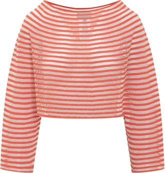 Emporio Armani Trasparent Cropped Sweater - Dames - Ronde hals truien - Veelkleurig - M - Truien & Vesten