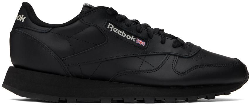Mens reebok classic trainers black hotsell
