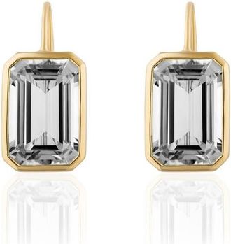 Goshwara Gossip Emerald Cut Drop Earrings in Clear at Nordstrom